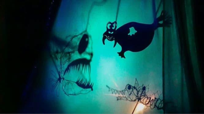 Image: Silhouette Fish  from performance by Odd Doll Theatre Photo Credit Fez