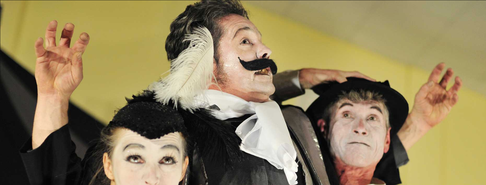 3 performers from Bash Street Theatre company  Photo Credit Hazel Hanant